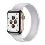 For Apple Watch Series 5 & 4 40mm / 3 & 2 & 1 38mm Solid Color Elastic Silicone Replacement Wrist Strap Watchband, Size:S 130mm, S 130mm, M 143mm, L 156mm