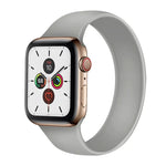 For Apple Watch Series 5 & 4 40mm / 3 & 2 & 1 38mm Solid Color Elastic Silicone Replacement Wrist Strap Watchband, Size:S 130mm, S 130mm, M 143mm, L 156mm