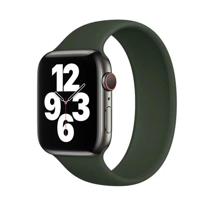 For Apple Watch Series 5 & 4 44mm / 3 & 2 & 1 42mm Solid Color Elastic Silicone Replacement Wrist Strap Watchband, Size:S 130mm, S 130mm, Size:M 143mm, M 143mm, Size:L 156mm, L 156mm