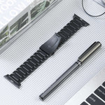 Five Beads Titanium Steel Watch Band, For Apple Watch Series 6 44mm, For Apple Watch Series 5 44mm, For Apple Watch Series 5 40mm, For Apple Watch Series 4 44mm, For Apple Watch 42mm, For Apple Watch 38mm, For Apple Watch Series 3 38mm                 ...