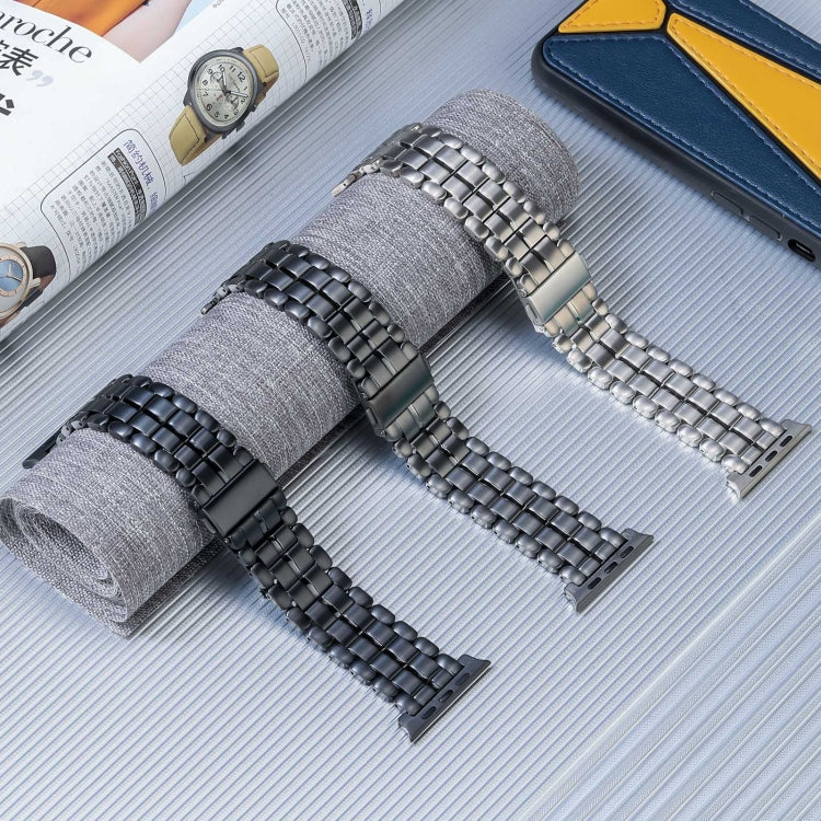 Five Beads Titanium Steel Watch Band, For Apple Watch Ultra 49mm, For Apple Watch SE 2023 44mm, For Apple Watch SE 2023 40mm, For Apple Watch Ultra 2 49mm, For Apple Watch Series 9 45mm, For Apple Watch SE 2022 40mm, For Apple Watch SE 2022 44mm       ...