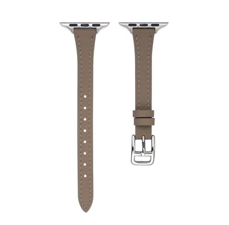 T-shaped Slim Genuine Leather Watch Band, For Apple Watch Series 5 44mm, For Apple Watch Series 5 40mm, For Apple Watch Series 4 44mm, For Apple Watch Series 4 40mm, For Apple Watch Series 3 38mm, For Apple Watch Series 3 42mm