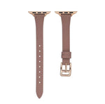 T-shaped Slim Genuine Leather Watch Band, For Apple Watch Series 10 46mm, For Apple Watch Series 10 42mm, For Apple Watch SE 2023 44mm, For Apple Watch SE 2023 40mm, For Apple Watch Ultra 2 49mm, For Apple Watch Series 9 45mm