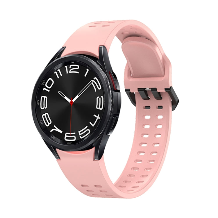 Double-row Hole Solid Color Silicone Watch Band, For Samsung Galaxy Watch 6