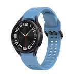 Double-row Hole Solid Color Silicone Watch Band, For Samsung Galaxy Watch 6