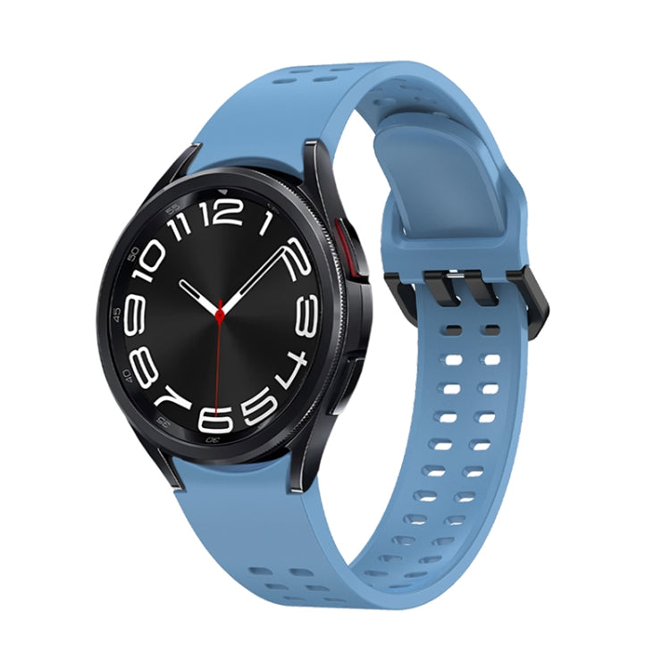 Double-row Hole Solid Color Silicone Watch Band, For Samsung Galaxy Watch 6