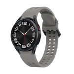 Double-row Hole Solid Color Silicone Watch Band, For Samsung Galaxy Watch 6