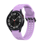 Double-row Hole Solid Color Silicone Watch Band, For Samsung Galaxy Watch 6