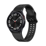 Double-row Hole Solid Color Silicone Watch Band, For Samsung Galaxy Watch 6