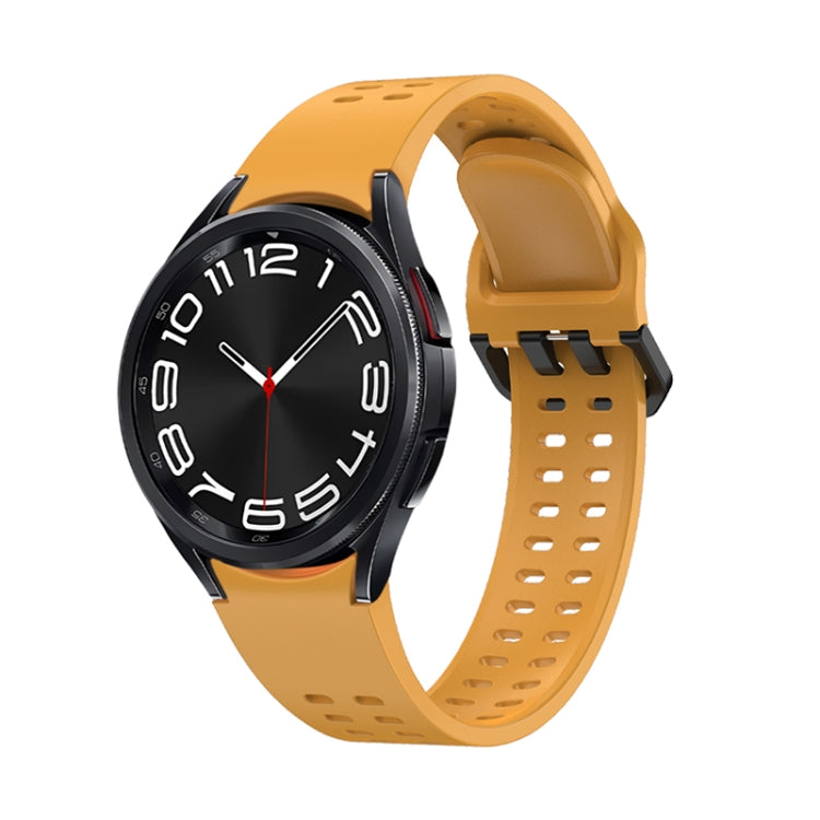 Double-row Hole Solid Color Silicone Watch Band, For Samsung Galaxy Watch 6