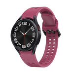 Double-row Hole Solid Color Silicone Watch Band, For Samsung Galaxy Watch 6
