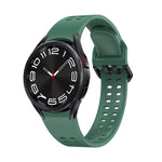 Double-row Hole Solid Color Silicone Watch Band, For Samsung Galaxy Watch 6