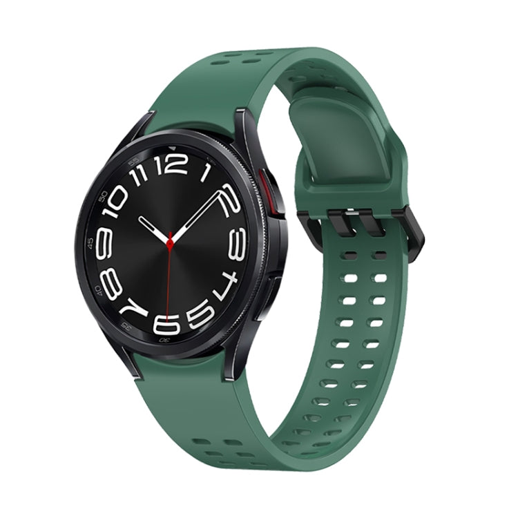 Double-row Hole Solid Color Silicone Watch Band, For Samsung Galaxy Watch 6