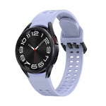 Double-row Hole Solid Color Silicone Watch Band, For Samsung Galaxy Watch 6