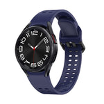Double-row Hole Solid Color Silicone Watch Band, For Samsung Galaxy Watch 6