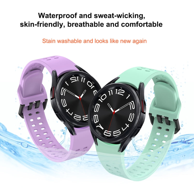 Double-row Hole Solid Color Silicone Watch Band, For Samsung Galaxy Watch 6