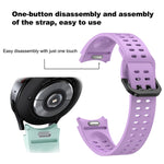 Double-row Hole Solid Color Silicone Watch Band, For Samsung Galaxy Watch 6