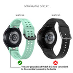 Double-row Hole Solid Color Silicone Watch Band, For Samsung Galaxy Watch 6