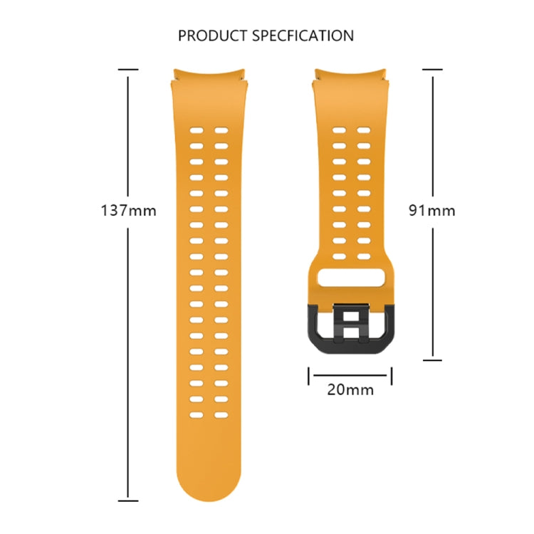 Double-row Hole Solid Color Silicone Watch Band, For Samsung Galaxy Watch 6