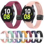 Magnetic Folding Black Buckle Silicone Watch Band, For Samsung Galaxy Watch 6