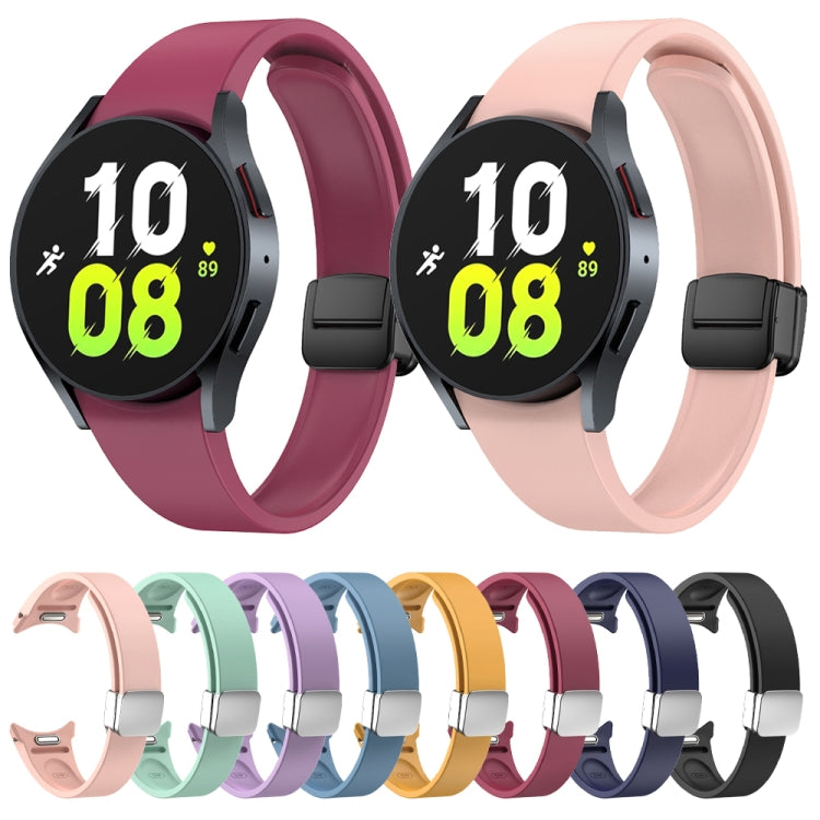 Magnetic Folding Black Buckle Silicone Watch Band, For Samsung Galaxy Watch 6