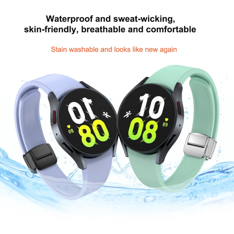 Magnetic Folding Black Buckle Silicone Watch Band, For Samsung Galaxy Watch 6