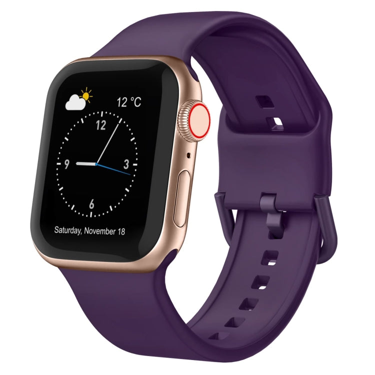 سوار ساعة سيليكون بمشبك دبوس، لسلسلة Apple Watch 6 44مم