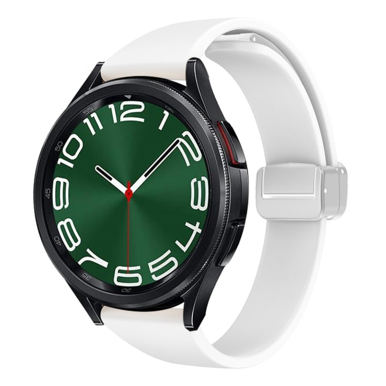 Magnetic Silver Buckle Slim Silicone Watch Band, For Samsung Galaxy Watch 6 / 6 Classic