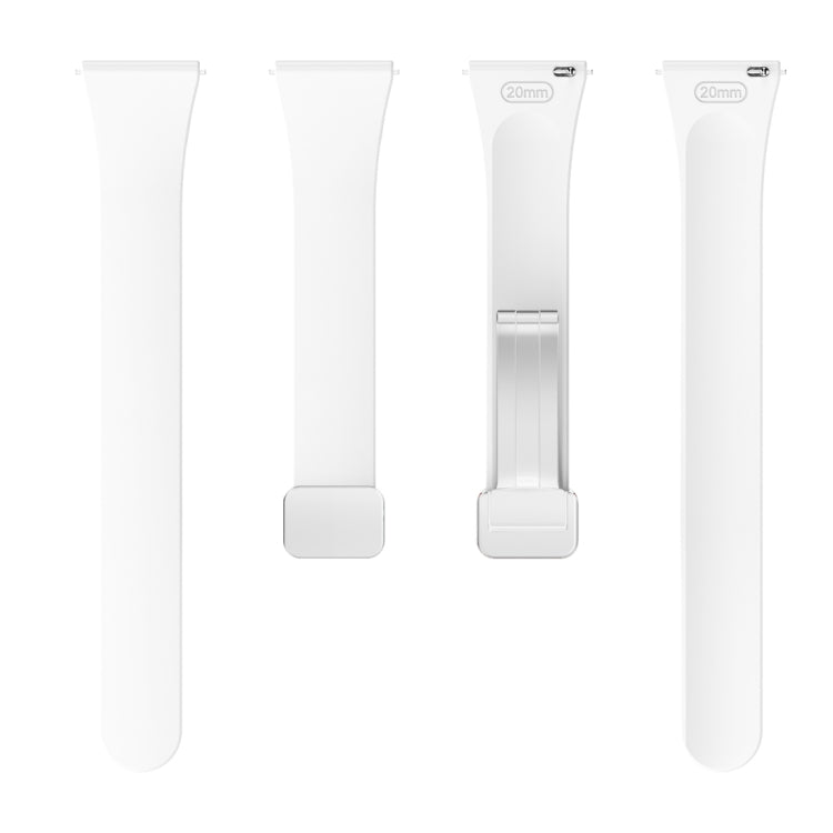 Magnetic Silver Buckle Slim Silicone Watch Band, For Samsung Galaxy Watch 6 / 6 Classic