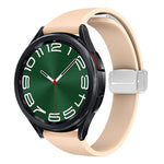 Magnetic Silver Buckle Slim Silicone Watch Band, For Samsung Galaxy Watch 6 / 6 Classic