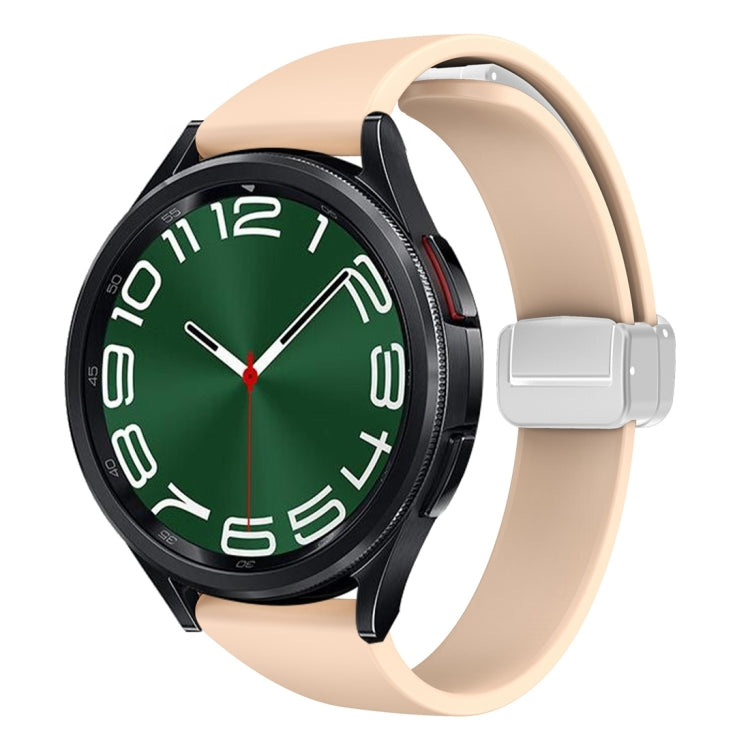 Magnetic Silver Buckle Slim Silicone Watch Band, For Samsung Galaxy Watch 6 / 6 Classic