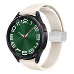 Magnetic Silver Buckle Slim Silicone Watch Band, For Samsung Galaxy Watch 6 / 6 Classic