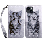3D Painted Leather Phone Case, For iPhone 15 Pro Max, For iPhone 15 Pro, For iPhone 15 Plus, For iPhone 15