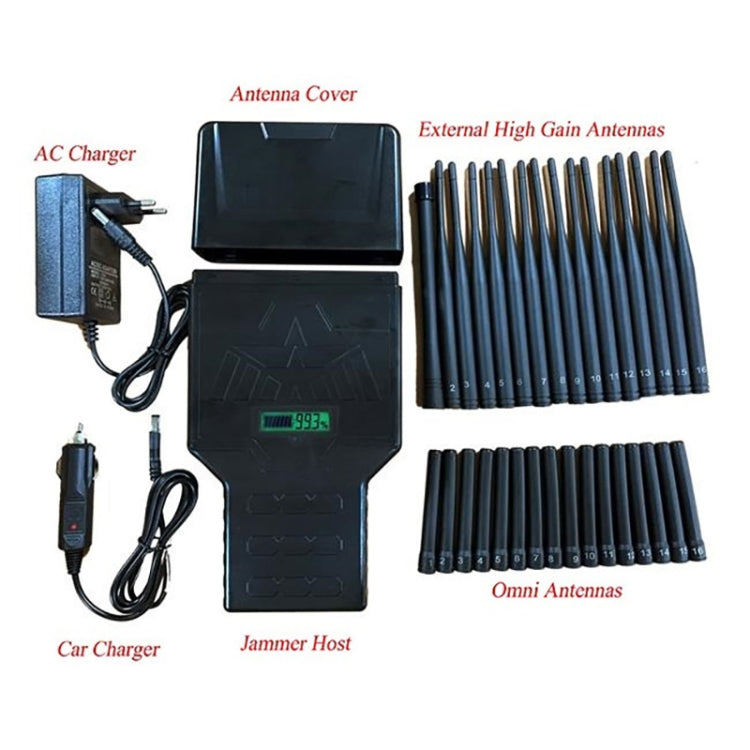JAX-121P16 2G/3G/4G/5G/WiFi/GPS Handheld Phone Signal Jammer, JAX-121P16