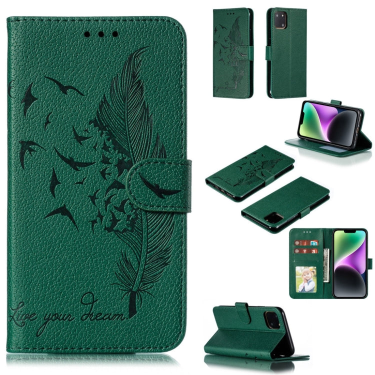 Feather Pattern Litchi Texture Leather Phone Case, For iPhone 17 Pro Max, For iPhone 17 Pro, For iPhone 17, For iPhone Air, For iPhone 15 Pro Max, For iPhone 15 Pro, For iPhone 15 Plus, For iPhone 15