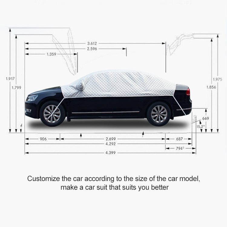 Car Half-cover Car Clothing Sunscreen Heat Insulation Sun Nisor, Aluminum Foil, Aluminum Foil 3.6x1.6x1.5m, Aluminum Foil 3.9×1.7×1.5m, Aluminum Foil 4.3×1.8×1.5m, Aluminum Foil 4.3x1.7x1.5m, Aluminum Foil 4.3x1.8x1.6m, Aluminum Foil 4.5x1.8x1.7m      ...
