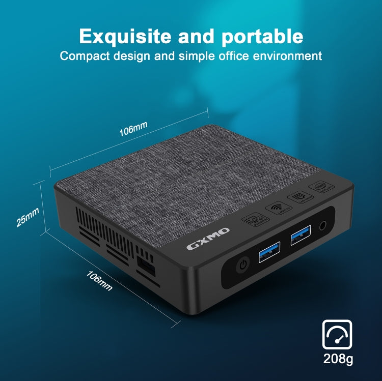 GXMO N42 Windows 11 Intel Gemini Lake N4000 Mini PC NVME SSD WiFi Mini Desktop Computer, 6GB+64GB, 6GB+64GB+256GB