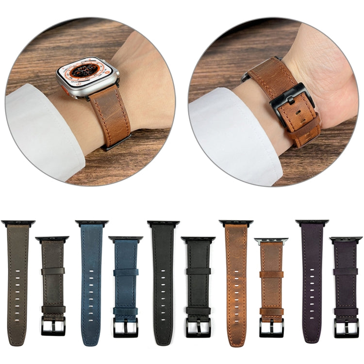 Retro Texture Leather Watch Band, For Apple Watch 4 44mm, For Apple Watch 4 40mm, For Apple Watch 3 38mm, For Apple Watch 3 42mm, For Apple Watch 2 42mm, For Apple Watch 2 38mm, For Apple Watch 42mm, For Apple Watch 38mm