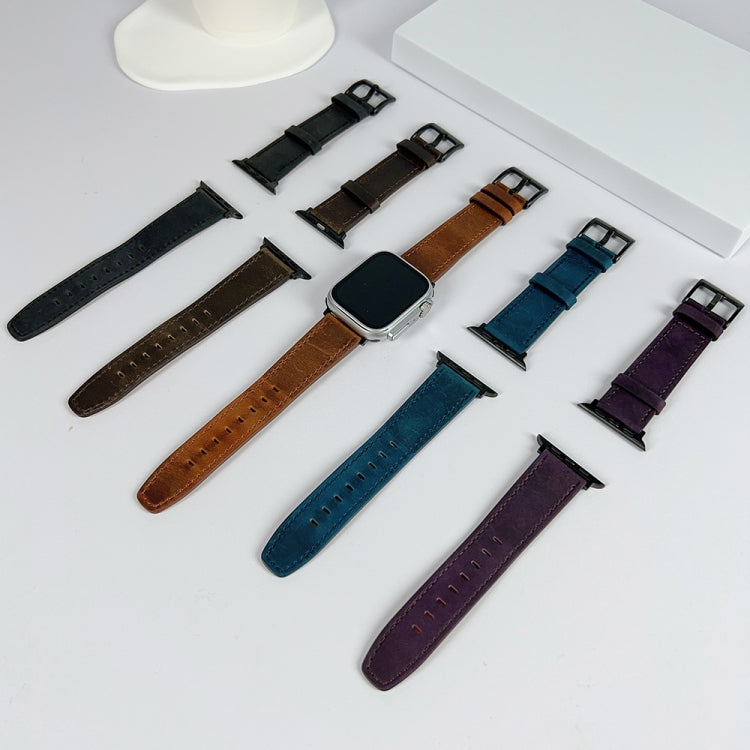 Retro Texture Leather Watch Band, For Apple Watch Ultra 49mm, For Apple Watch SE 2023 44mm, For Apple Watch SE 2023 40mm, For Apple Watch 8 41mm, For Apple Watch 8 45mm, For Apple Watch Ultra 2 49mm, For Apple Watch 9 45mm, For Apple Watch SE 2022 40mm...