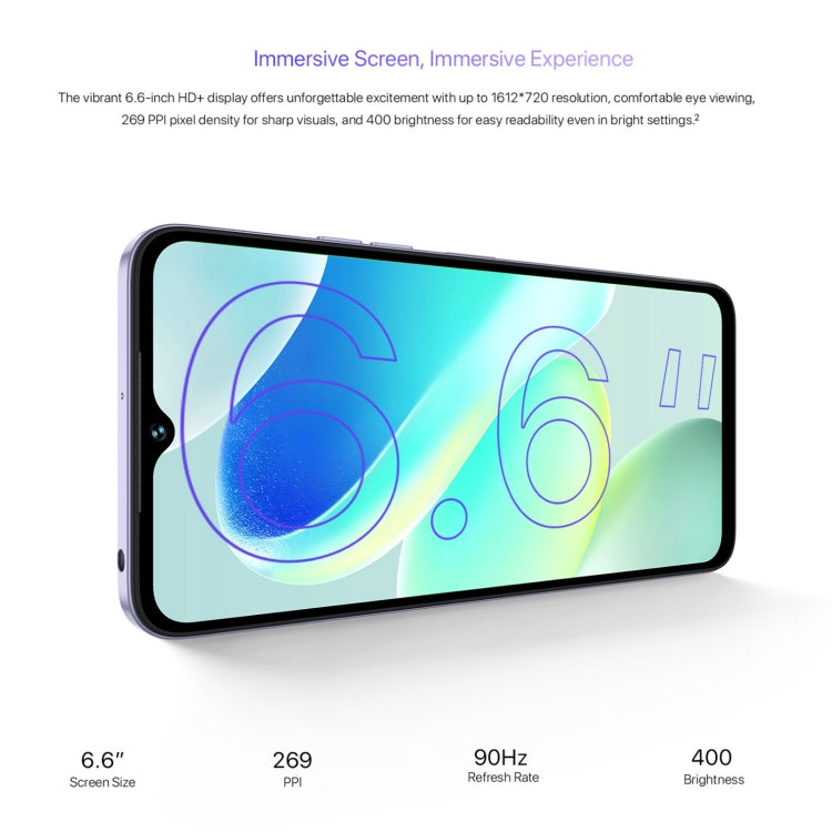 UMIDIGI G5, Face ID & Side Fingerprint Identification, 6.6 inch Android 13 Unisoc T606 Octa Core, Network: 4G, 8GB+128GB