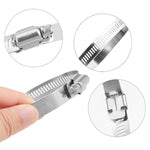 4 PCS Stainless Steel Hose Clamps Pipe Clip Fuel Line Clip, Size: 91-114mm, 4 PCS Size: 91-114mm