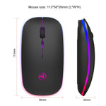 HXSJ T18 2.4GHZ 1600dpi Dual-mode Light-emitting Wireless Mouse USB + Bluetooth 5.1 Rechargeable