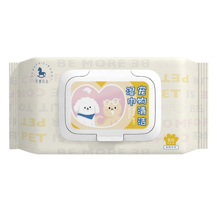 Pet Cleaning Wet Wipes for Cat Dog Cleaning Body, 80pcs x 1