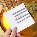 Celebrity Trend Shining Rhinestone Versatile Hair Clip Forelocks Headdress, 4pcs / Set