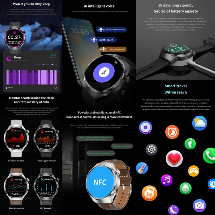 G4 Smart Bracelet 1.53 inch Smart Watch, Support Bluetooth Call / NFC / Heart Rate