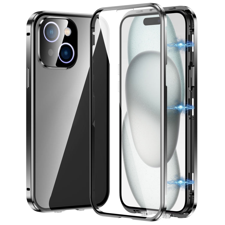 غطاء هاتف زجاج مقسى عالي الدقة بمشبك مزدوج مغناطيسي، لهواتف iPhone 15، iPhone 13 Pro Max، iPhone 13 Pro، iPhone 13، iPhone 12، iPhone 12 Pro Max، iPhone 12 Pro، iPhone 11 Pro Max، iPhone 11