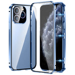 غطاء هاتف زجاج مقسى عالي الدقة بمشبك مزدوج مغناطيسي، لهاتف iPhone 11 Pro