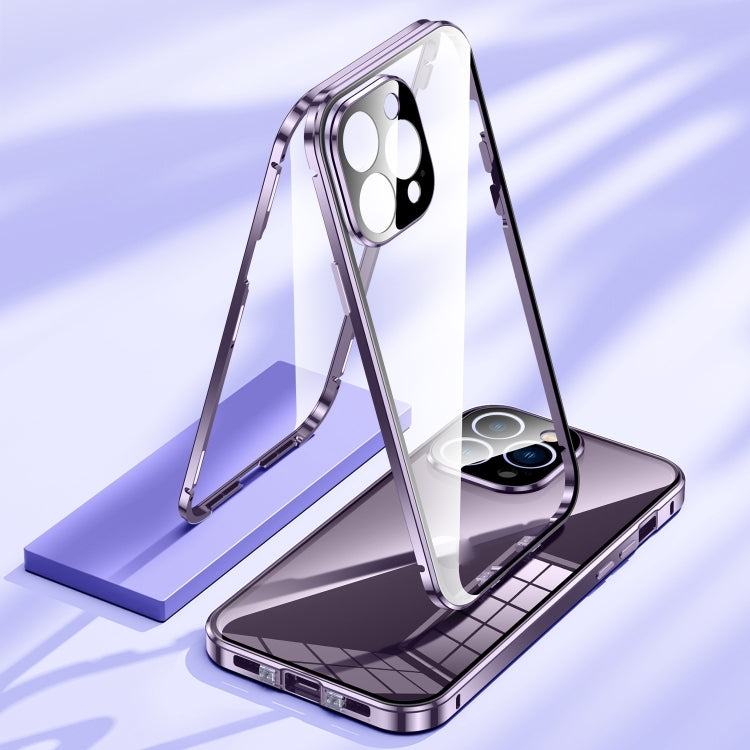غطاء هاتف زجاج مقسى عالي الدقة بمشبك مزدوج مغناطيسي، لهاتف iPhone 11 Pro