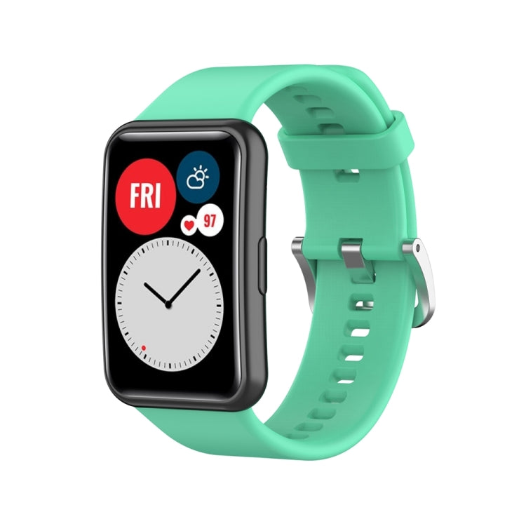 Silicone Silver Steel Buckle Watch Band, For Huawei Watch Fit Special Edition