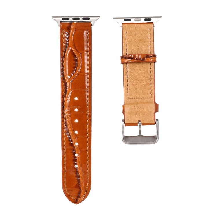 Crocodile Texture Leather Wrist Strap, For Apple Watch Series 7 45mm / 6 & SE & 5 & 4 44mm / 3 & 2 & 1 42mm, For Apple Watch Ultra 49mm / Series 8&7 45mm / SE 2&6&SE&5&4 44mm / 3&2&1 42mm, For Apple Watch Series 8&7 41mm / SE 2&6&SE&5&4 40mm / 3&2&1 38...